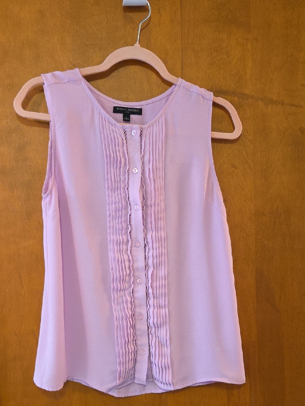 Banana Republic Lavender Pleated Front Sleeveless Top S